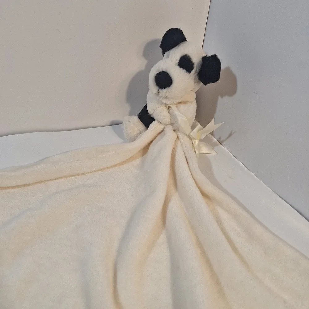 Jellycat Baby Raddle Dog White Black & Security Blanket Lovey Stuffed Animals